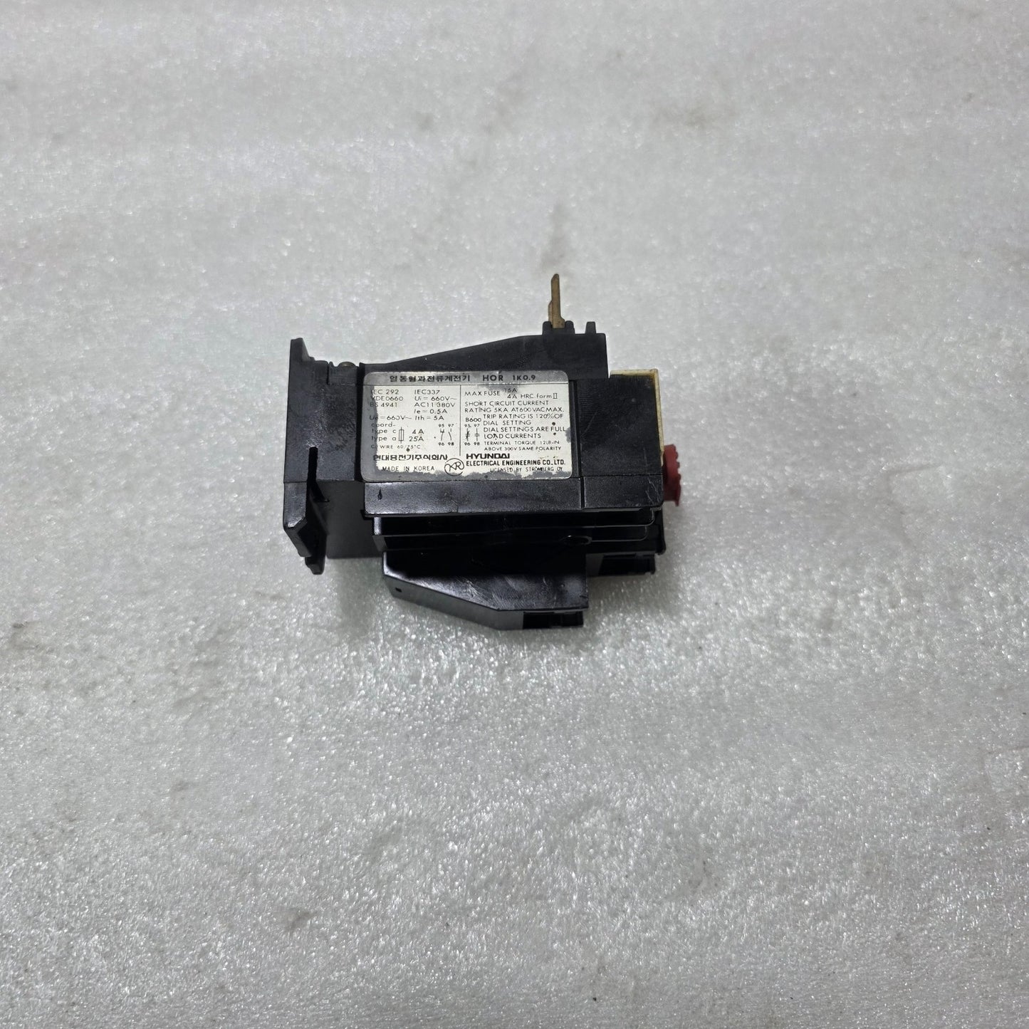 HYUNDAI ELECTRICAL HOR 1K / HOR 1K0.9 THERMAL OVERLOAD RELAY 0.5A – 5A 1NO+1NC