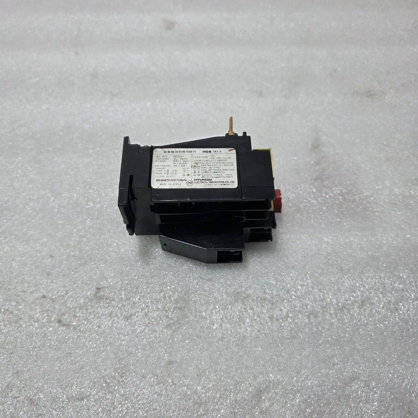 HYUNDAI HOR 1K 1.6 / HOR 1K1.6 THERMAL OVERLOAD RELAY 1A – 1.6A 1NO+1NC