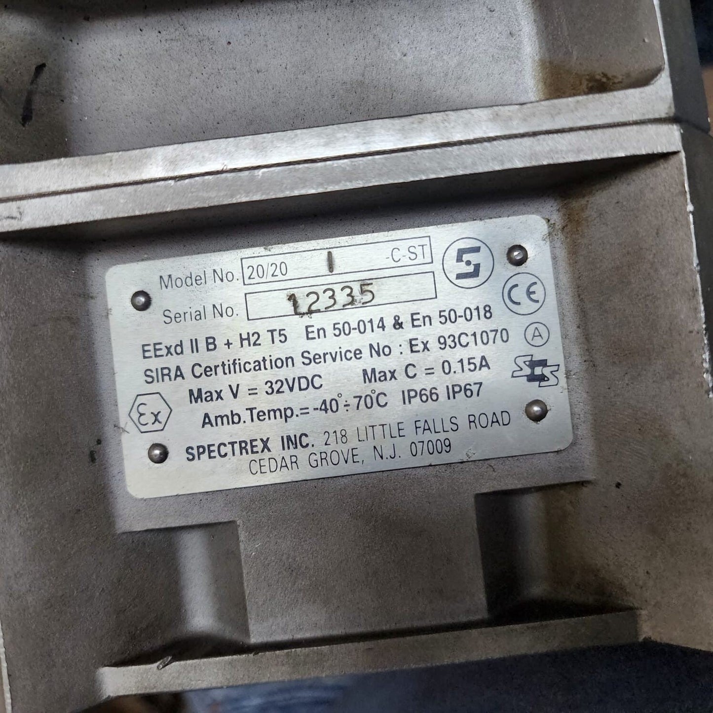 SHARP EYE IR3 FLAME DETECTOR 20/20-C ST 32VDC 20/20 I-C-ST