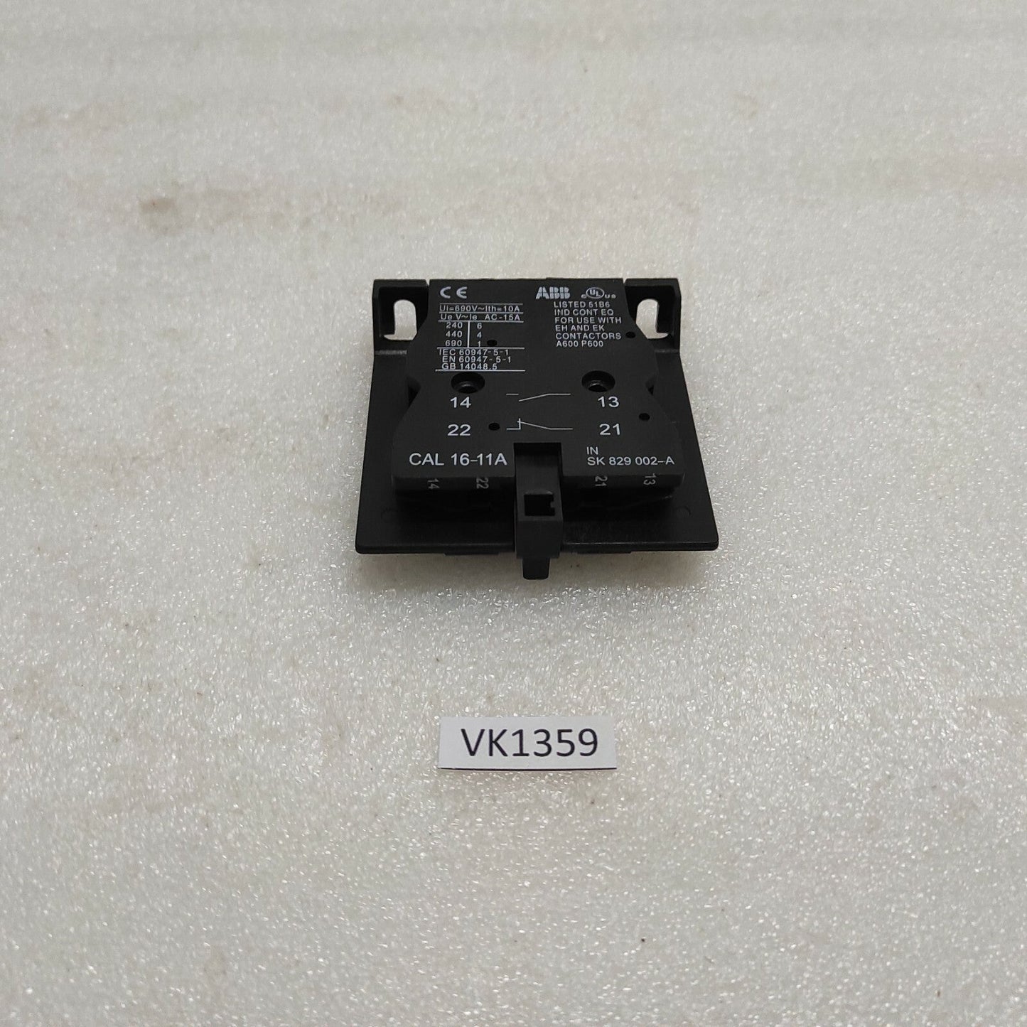 ABB CAL 16-11A AUXILIARY SWITCH SK829002A