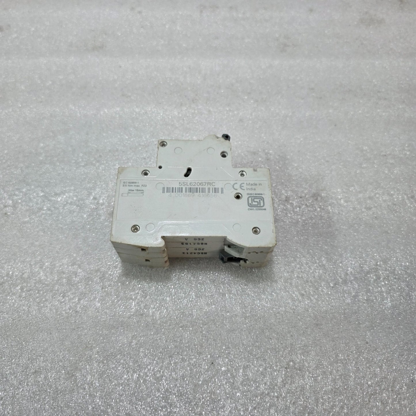 SIEMENS 5SL6206-7RC 6A 2-POLE TYPE C MCB 415V 7.5kA INDUSTRIAL CIRCUIT BREAKER