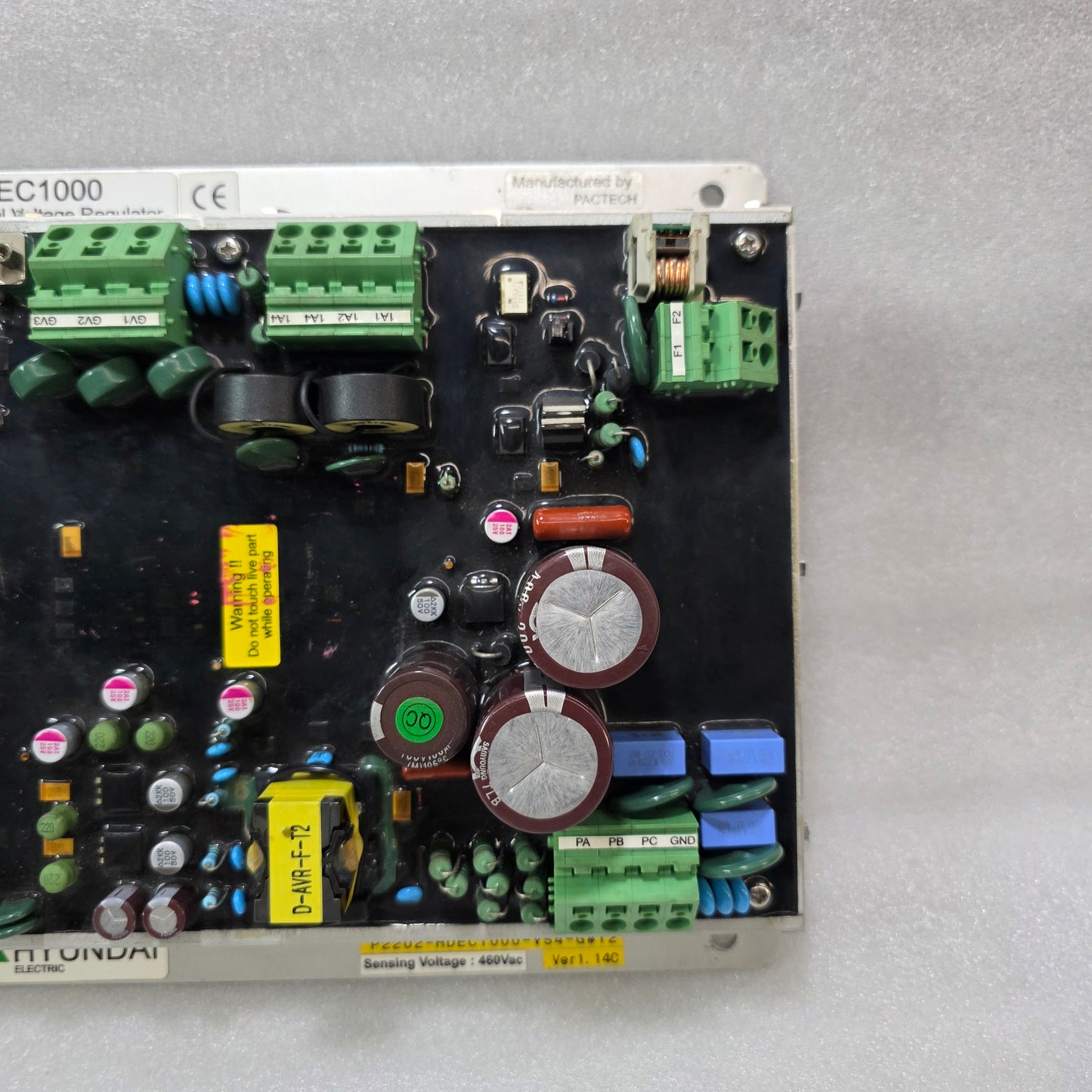 HYUNDAI ELECTRIC HDEC1000 DIGITAL VOLTAGE REGULATOR DVR 460VAC P2202-HDEC1000-VS4-G#12