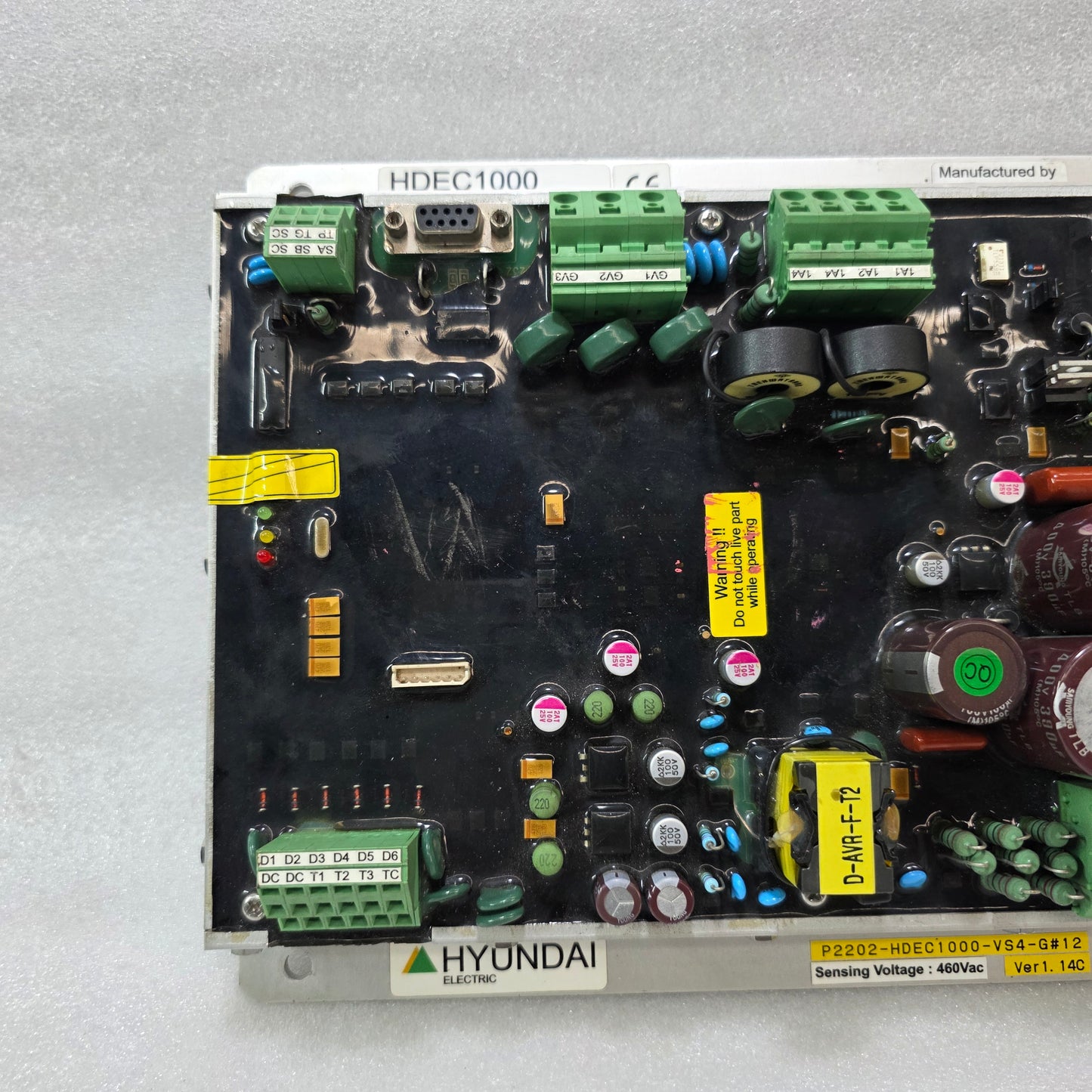 HYUNDAI ELECTRIC HDEC1000 DIGITAL VOLTAGE REGULATOR DVR 460VAC P2202-HDEC1000-VS4-G#12