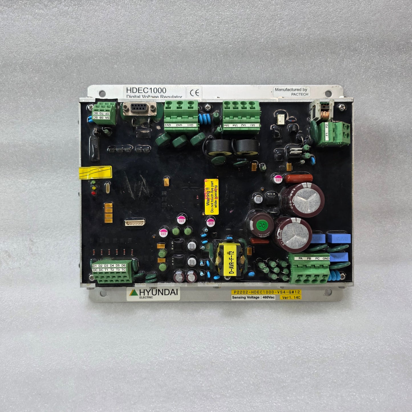 HYUNDAI ELECTRIC HDEC1000 DIGITAL VOLTAGE REGULATOR DVR 460VAC P2202-HDEC1000-VS4-G#12