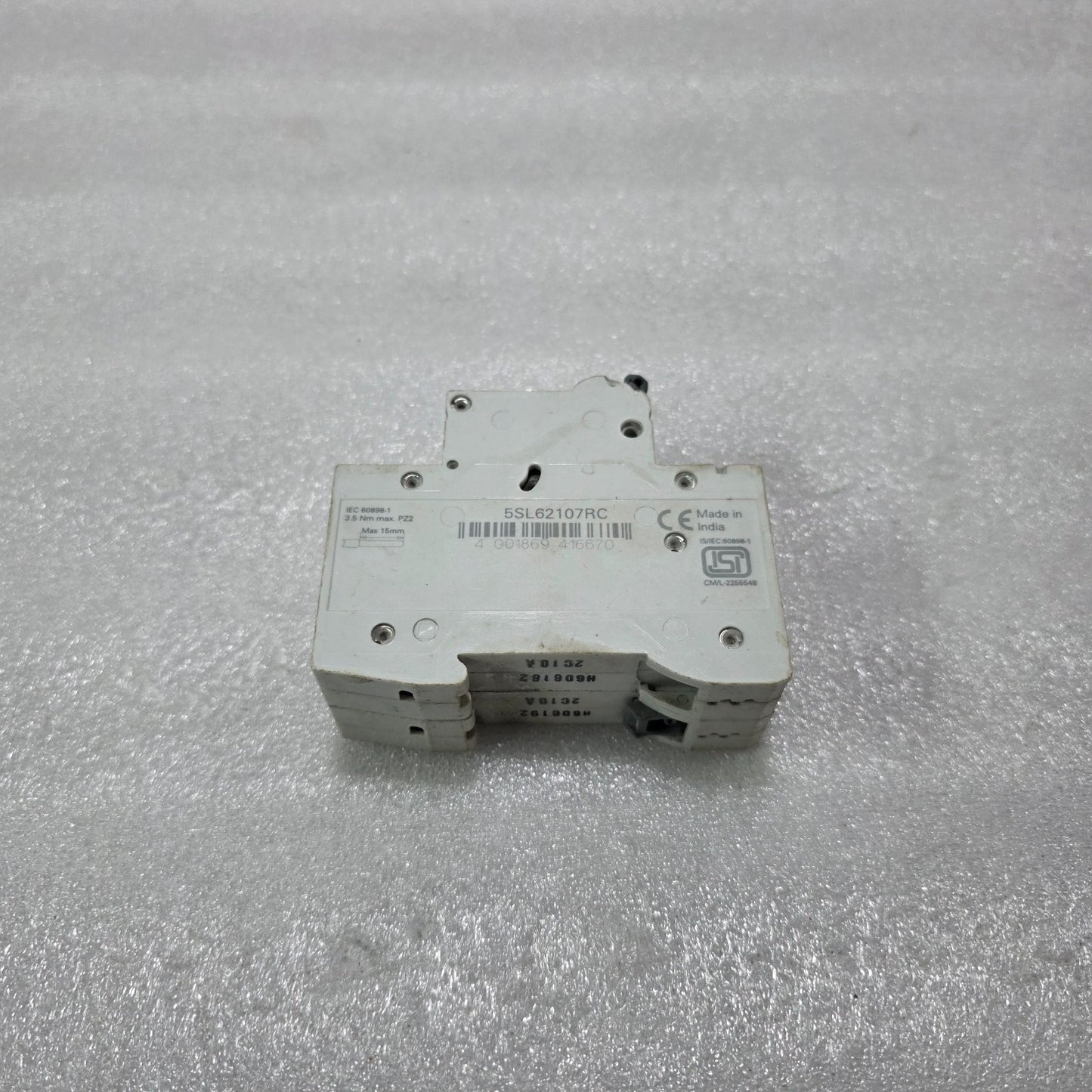 SIEMENS 5SL62107RC 2P 10A TYPE C 415V 7.5KA MCB MINIATURE CIRCUIT BREAKER