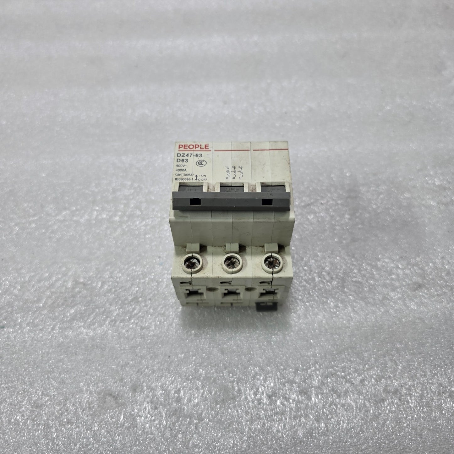 PEOPLE DZ47-63 D63 3P 63A TYPE D 400V 4KA MCB MINIATURE CIRCUIT BREAKER