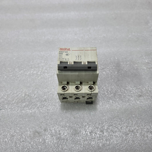 PEOPLE DZ47-63 D63 3P 63A TYPE D 400V 4KA MCB MINIATURE CIRCUIT BREAKER