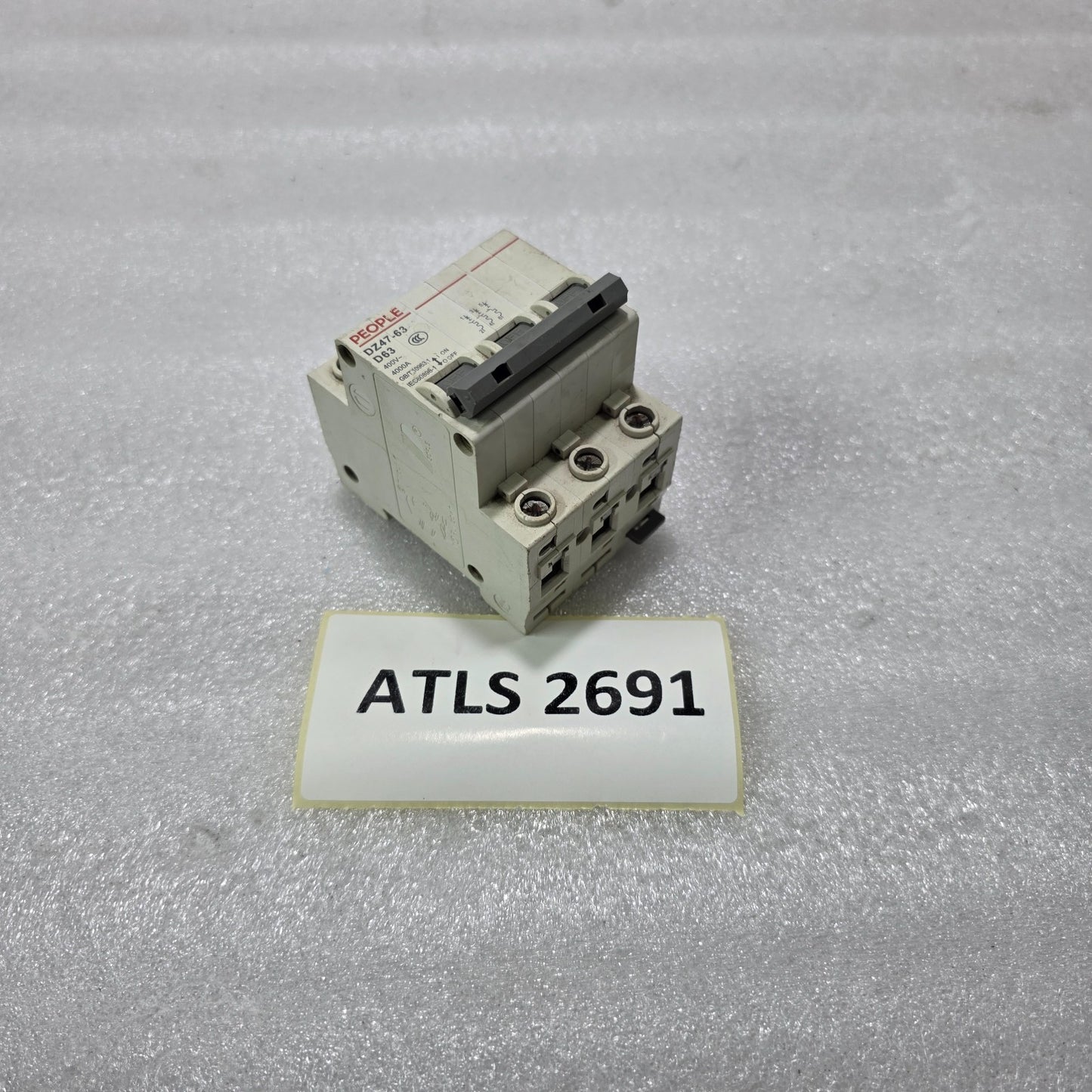 PEOPLE DZ47-63 D63 3P 63A TYPE D 400V 4KA MCB MINIATURE CIRCUIT BREAKER