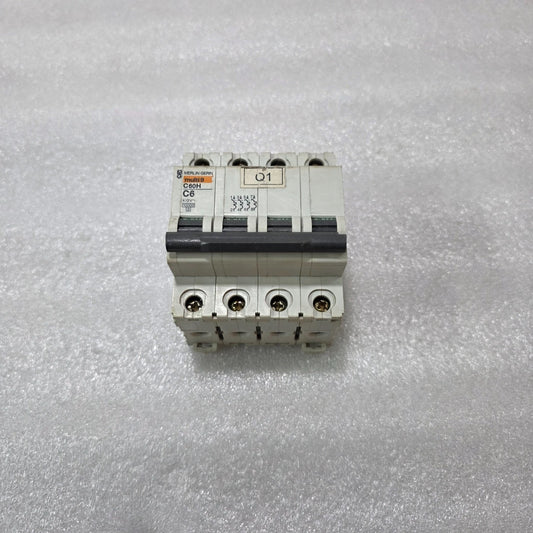 MERLIN GERIN MULTI9 C60H C6 4P FOUR POLE 6A MINIATURE CIRCUIT BREAKER MCB 415V 1