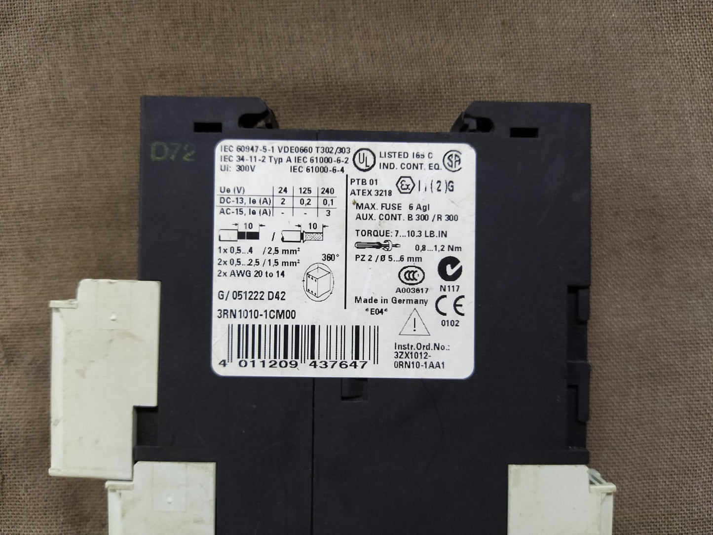 SIEMENS SIRIUS 3RN1010-1CM00