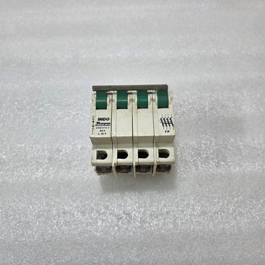 INDO KOPP 4P FOUR POLE 10A MINIATURE CIRCUIT BREAKER MCB 240/415V 9KA