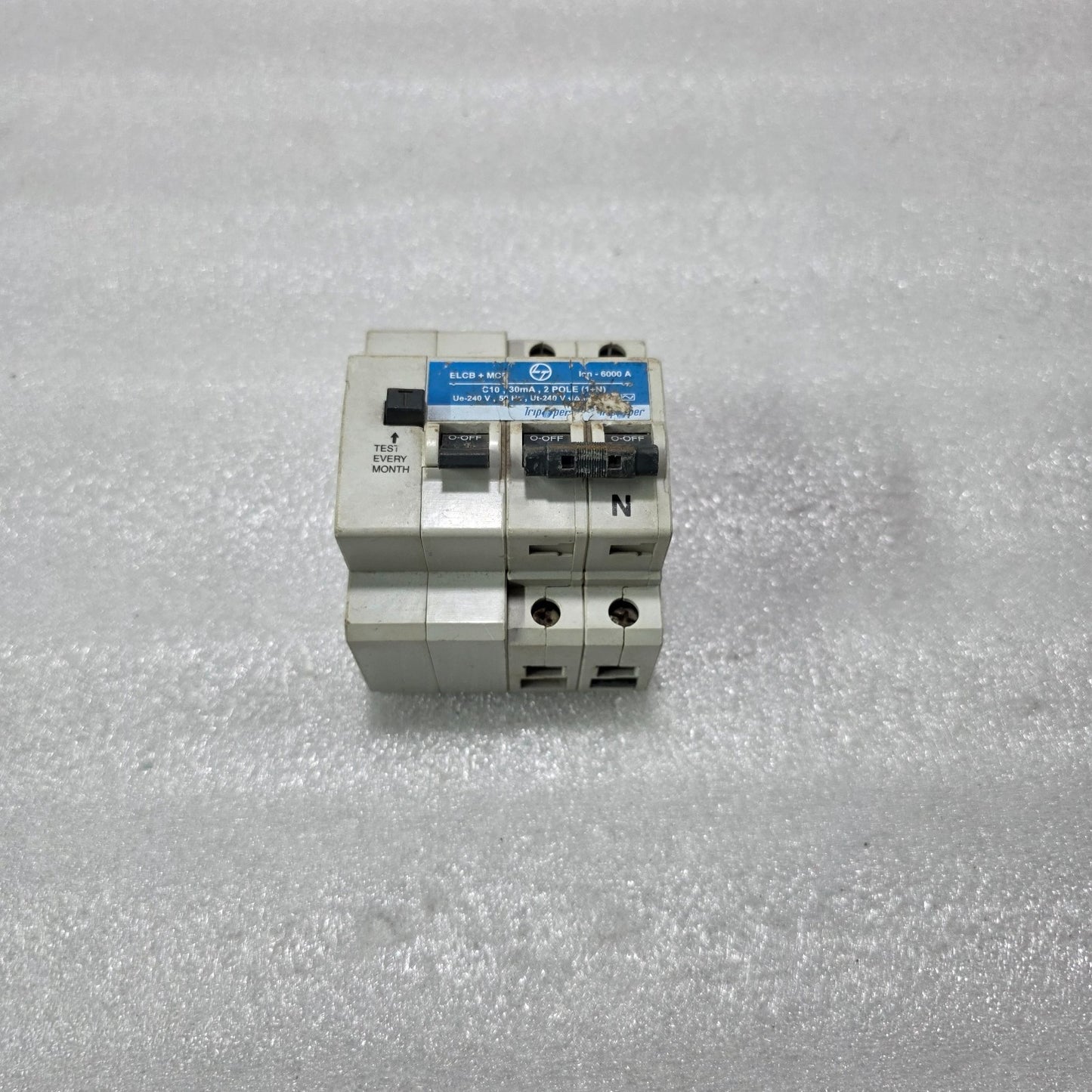 L&T TRIPPER ELCB+MCB C10 30MA 2P+N 10A TYPE C 240V 6KA RCBO COMBINED UNIT