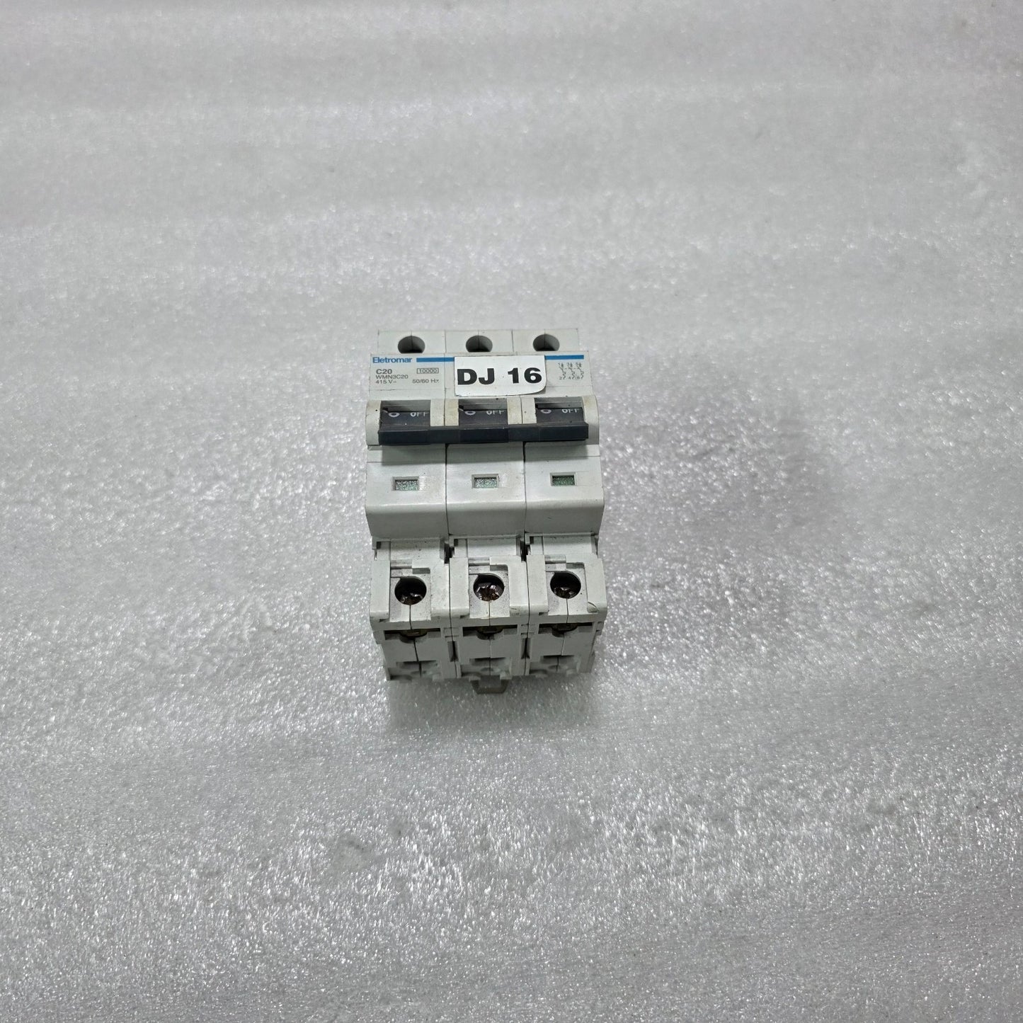 ELETROMAR WMN3C20 3P 20A TYPE C 415V 10KA MCB MINIATURE CIRCUIT BREAKER