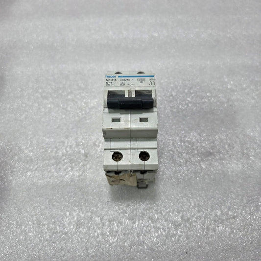 HAGER NC216 2P 16A TYPE C 400V 10KA MCB MINIATURE CIRCUIT BREAKER