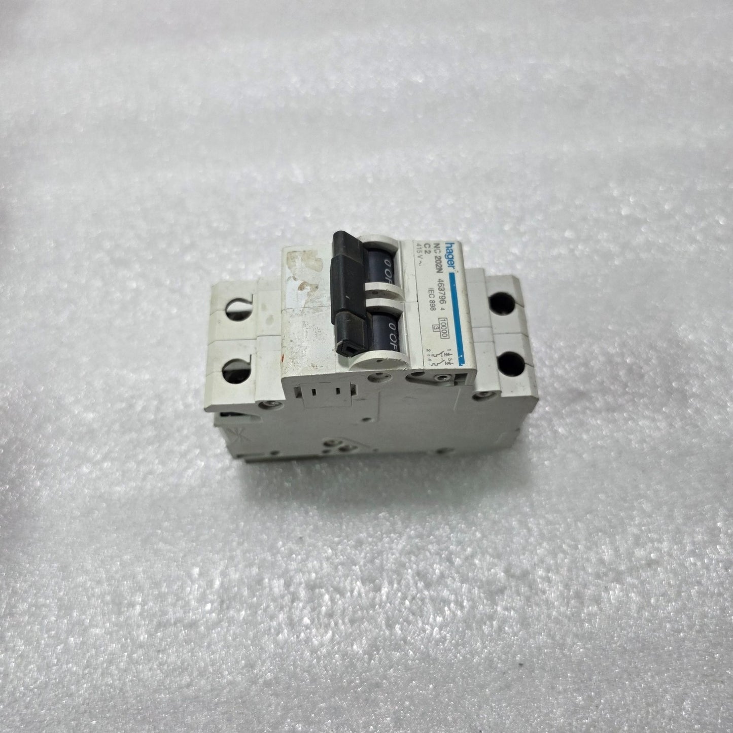 HAGER NC202N 2P 2A TYPE C 415V 10KA MCB MINIATURE CIRCUIT BREAKER
