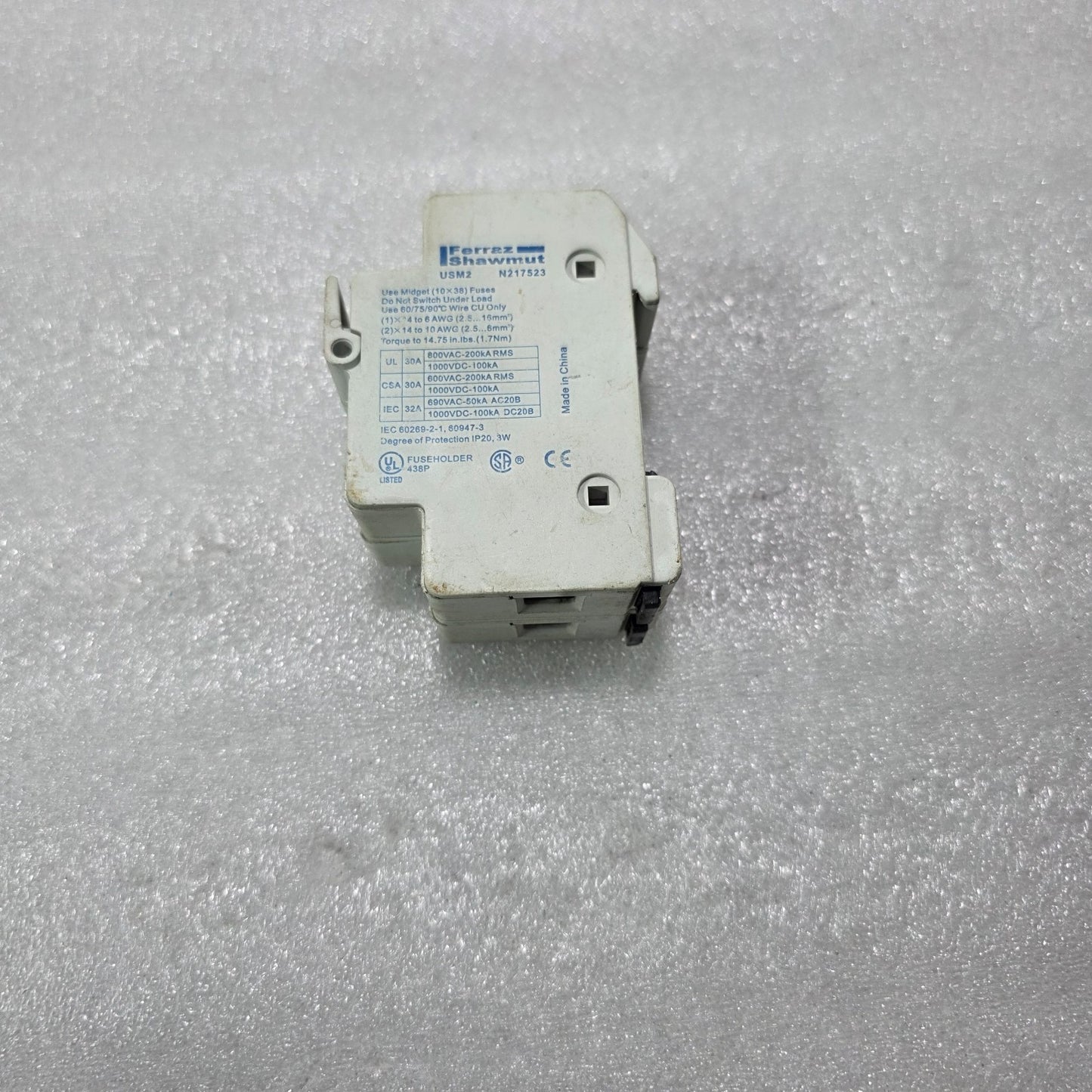 FERRAZ SHAWMUT ULTRASAFE USM2 2P 32A 690V 10X38MM FUSE HOLDER