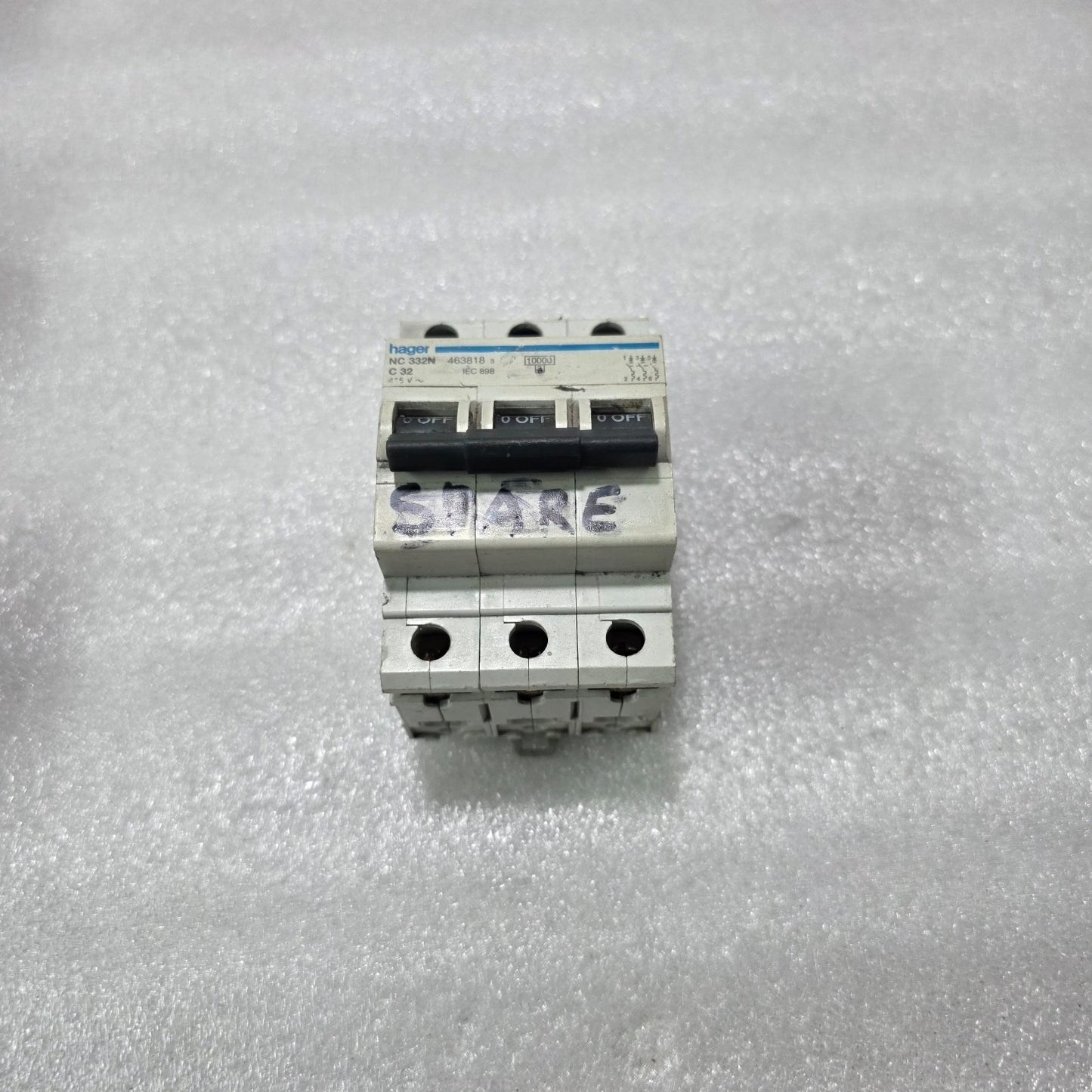 HAGER NC332N 3P 32A TYPE C 415V 10KA MCB MINIATURE CIRCUIT BREAKER