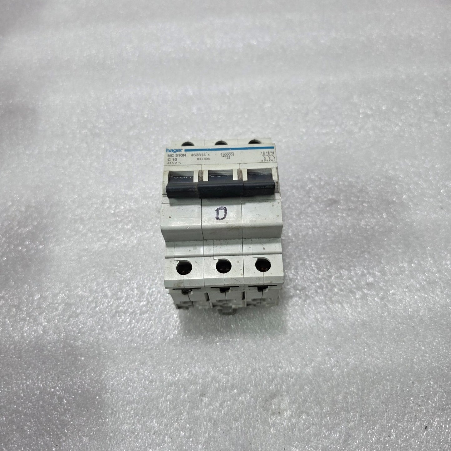 HAGER NC310N 3P 10A TYPE C 415V 10KA MCB MINIATURE CIRCUIT BREAKER