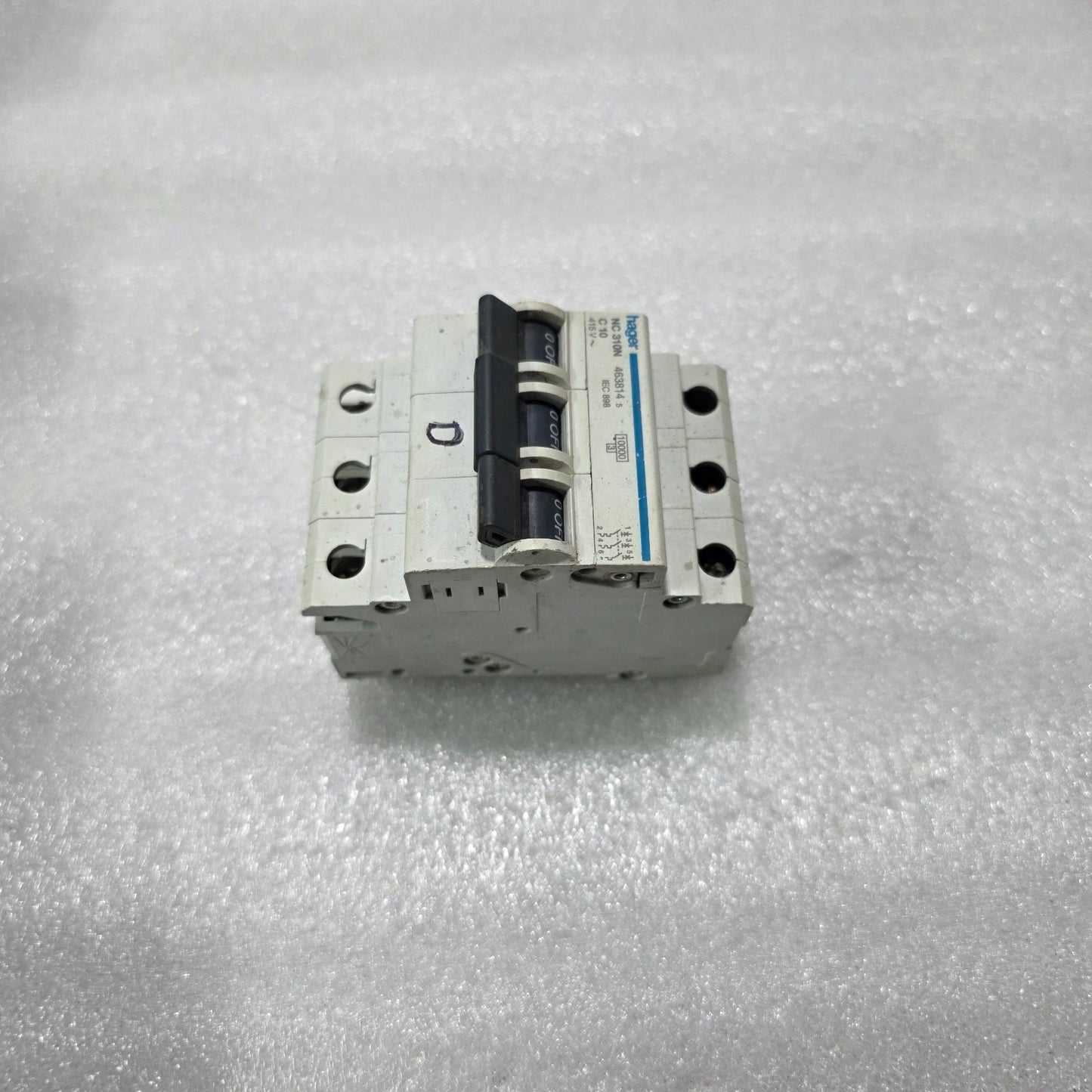 HAGER NC310N 3P 10A TYPE C 415V 10KA MCB MINIATURE CIRCUIT BREAKER