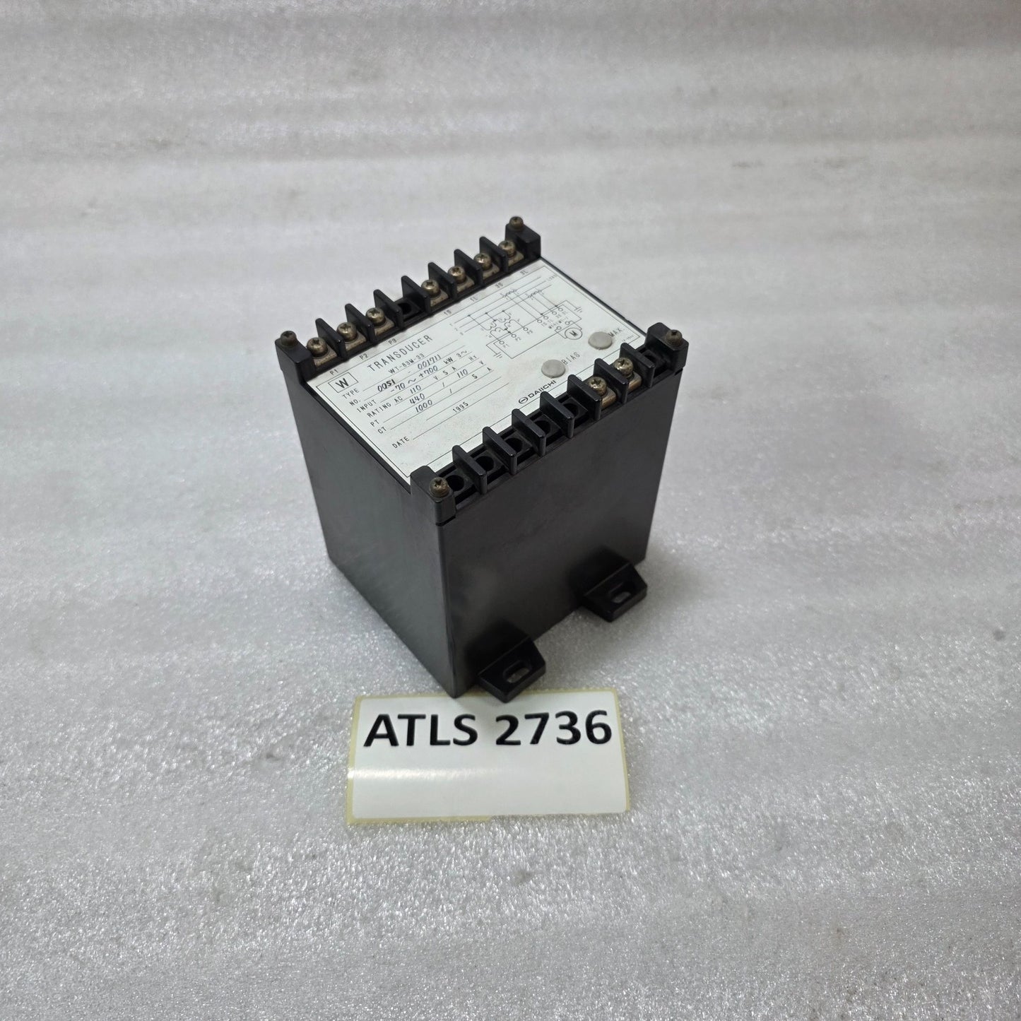 DAIICHI WT-83M-33 THREE PHASE WATT POWER TRANSDUCER 440V 1000/5A 110V