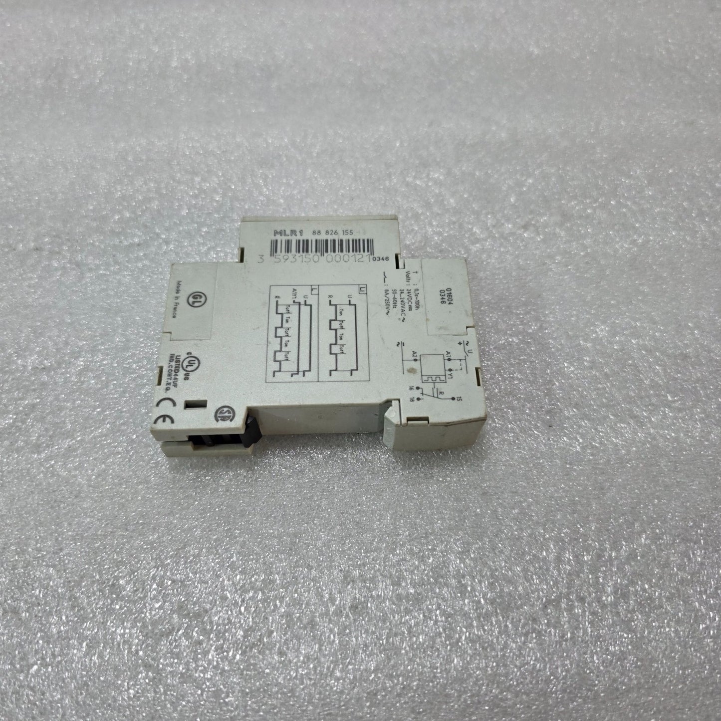 CROUZET MLR1 88 826 155 DIN RAIL ON/OFF DELAY TIMER RELAY 1C/O 24-240V AC/DC 0.1