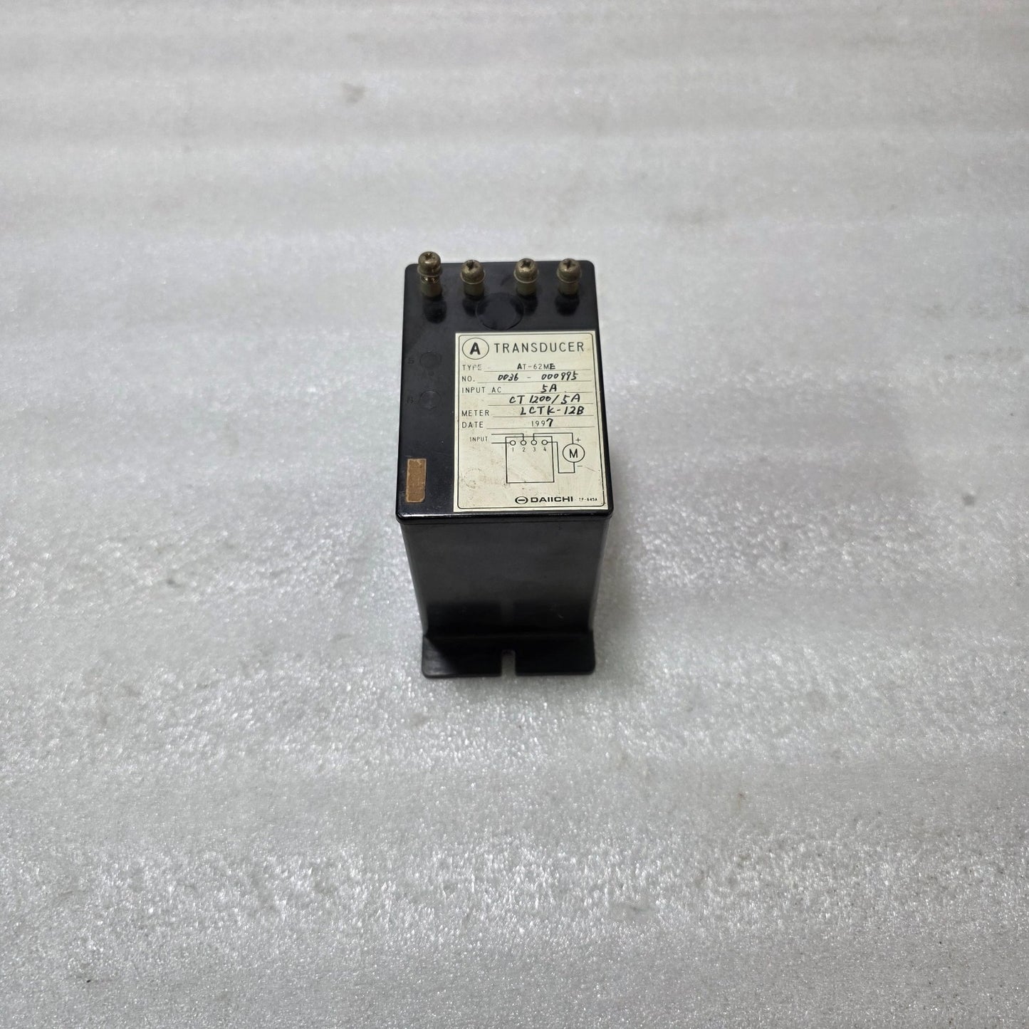 DAIICHI AT-62ME CURRENT TRANSDUCER CT 1200/5A INPUT 5A AC