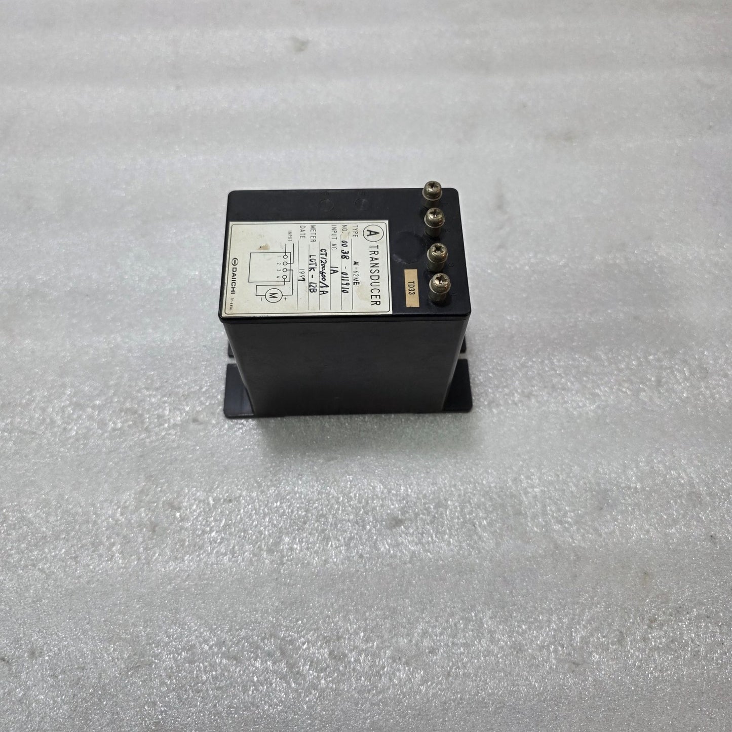DAIICHI AT-62ME CURRENT TRANSDUCER CT 1200/600/1A INPUT 1A AC
