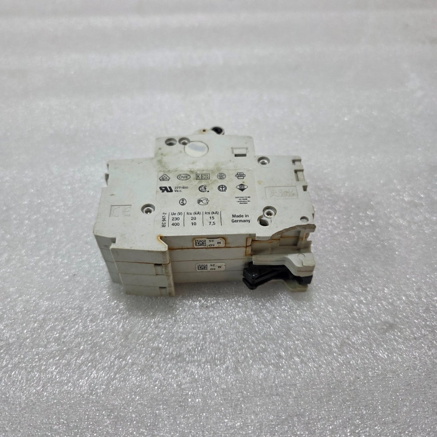 ABB S202 D25 2P 25A TYPE D 400V 6KA MCB MINIATURE CIRCUIT BREAKER