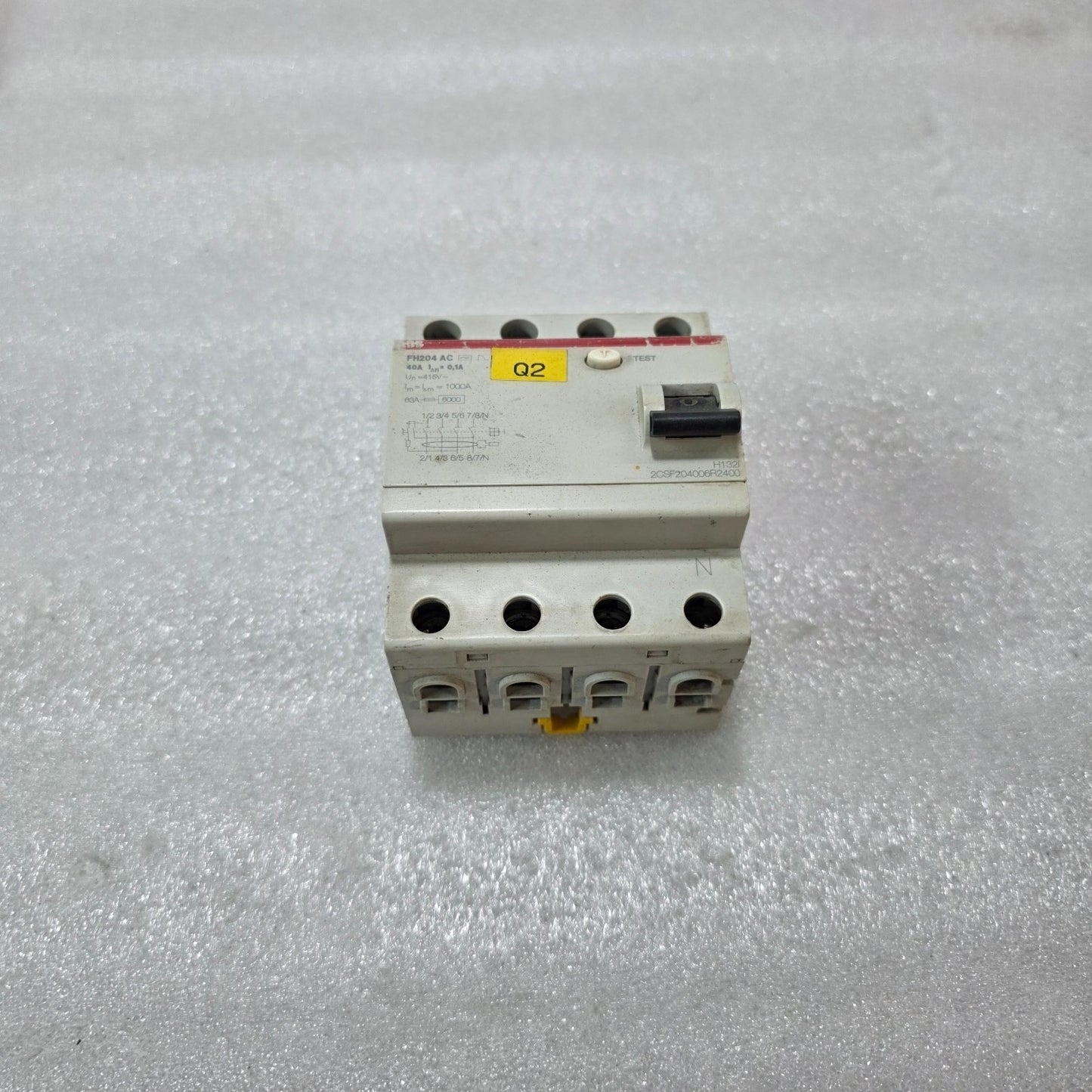 ABB FH204 AC 4P 40A 100MA 415V 6KA RCCB RESIDUAL CURRENT CIRCUIT BREAKER