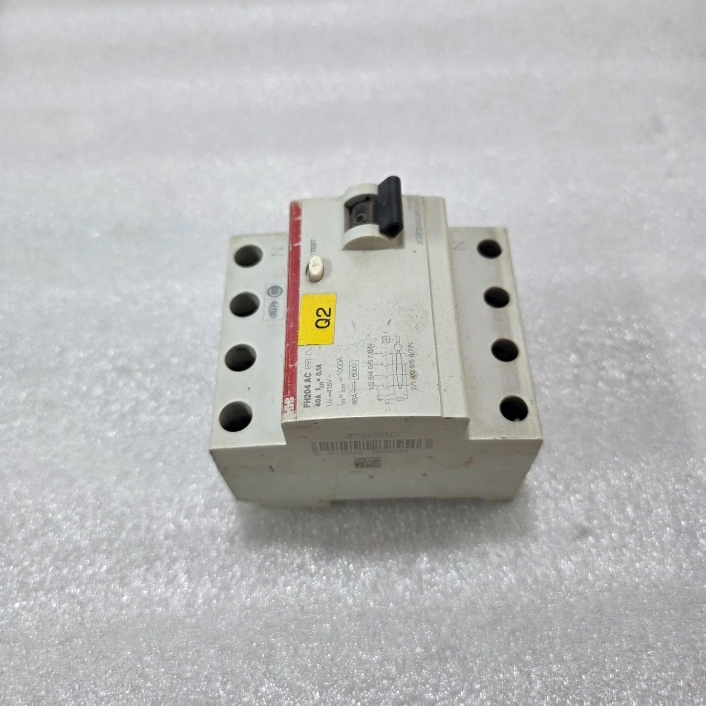 ABB FH204 AC 4P 40A 100MA 415V 6KA RCCB RESIDUAL CURRENT CIRCUIT BREAKER