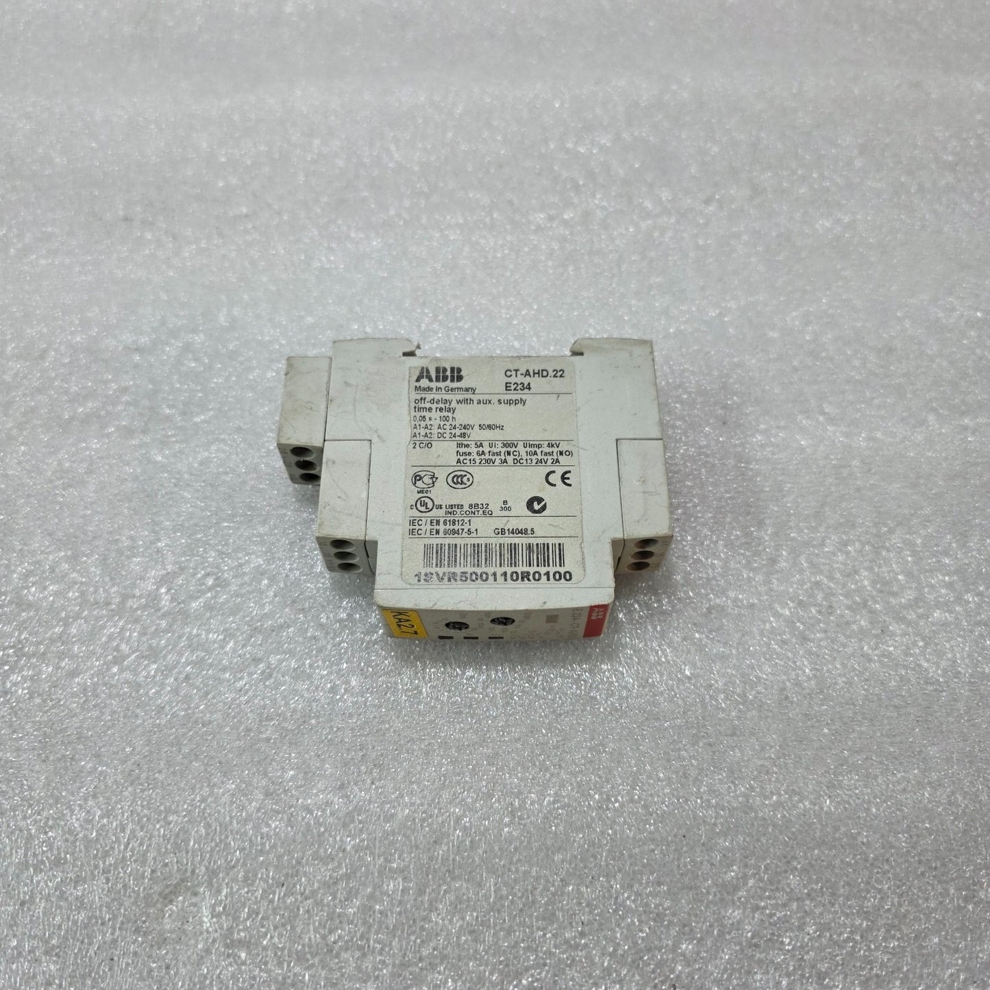 ABB E234 CT-AHD 1SVR500110R0100 ON-DELAY TIMER RELAY MULTIFUNCTION 0.1S-100H