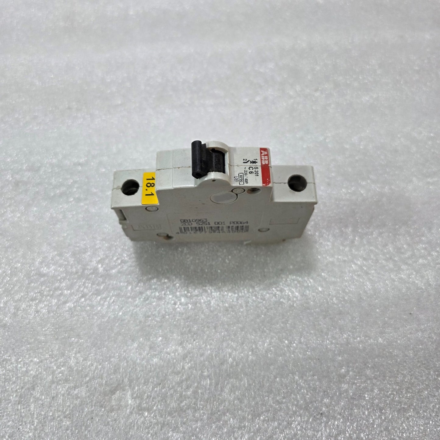 ABB S201 C6 1P SINGLE POLE 6A MINIATURE CIRCUIT BREAKER MCB 230/400V 6KA