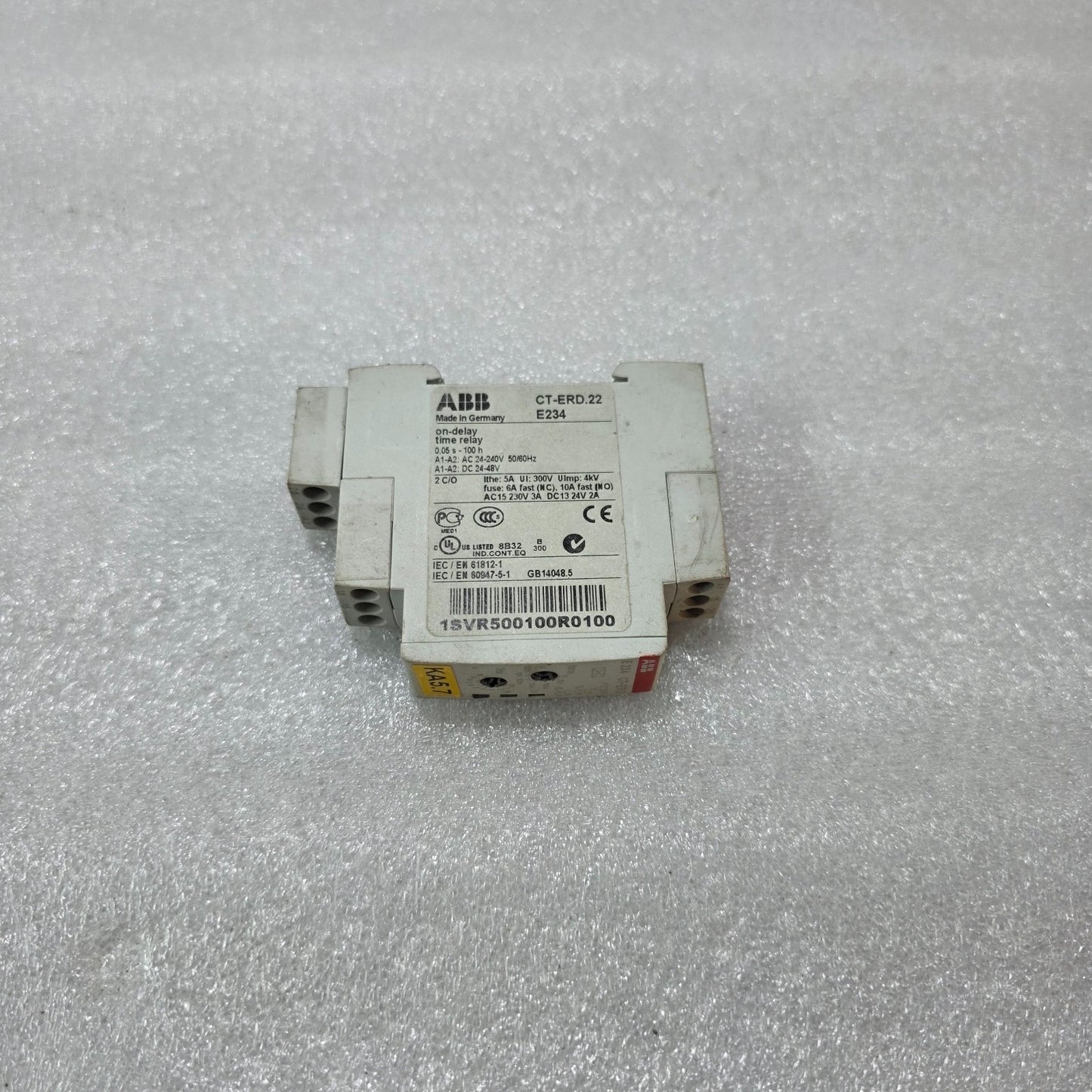 ABB E234 CT-ERD.22 1SVR500100R0100 DIN RAIL ON-DELAY TIMER RELAY 2C/O 24-240V AC