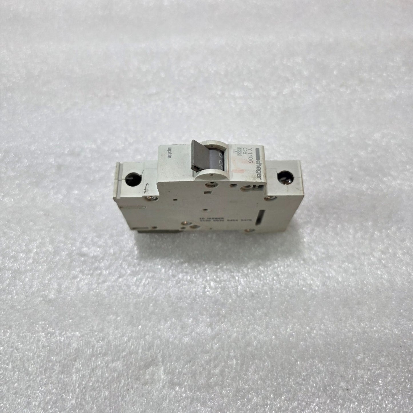 HAGER Y1106 6A 1-POLE TYPE C MCB 6KA APTIS SERIES DIN RAIL MINIATURE CIRCUIT BRE