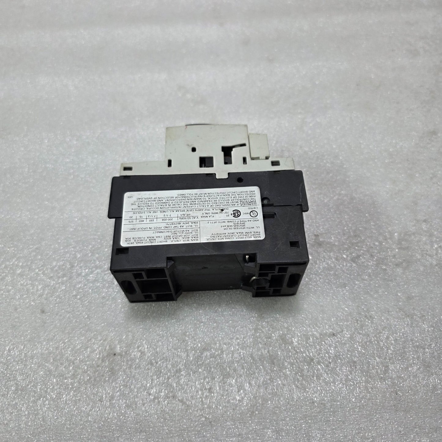 SIEMENS 3RV1021-4BA10 MOTOR PROTECTION CIRCUIT BREAKER 3 POLE CLASS 10 14-20A