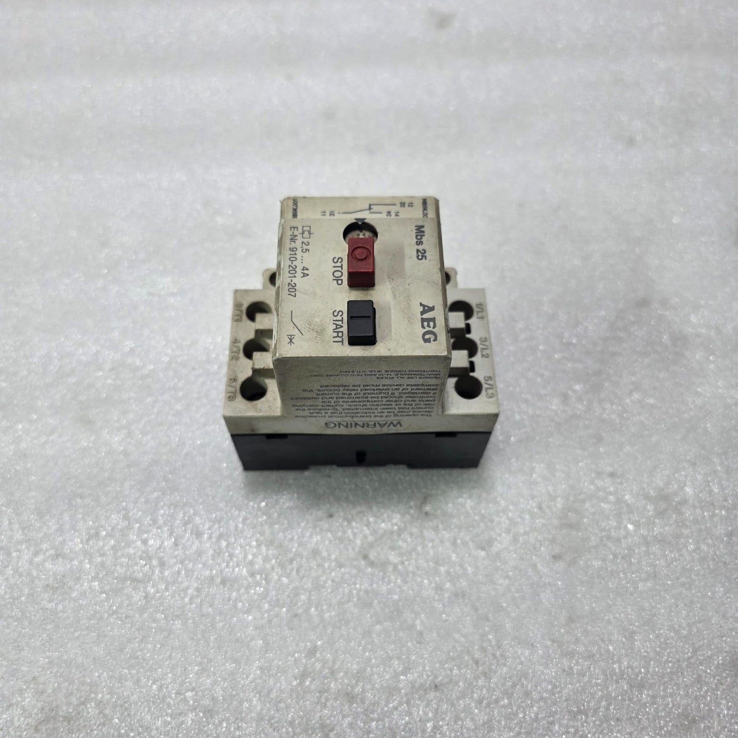 AEG MBS 25 MOTOR CIRCUIT BREAKER 2.5-4A 3P E-NR 910-201-207