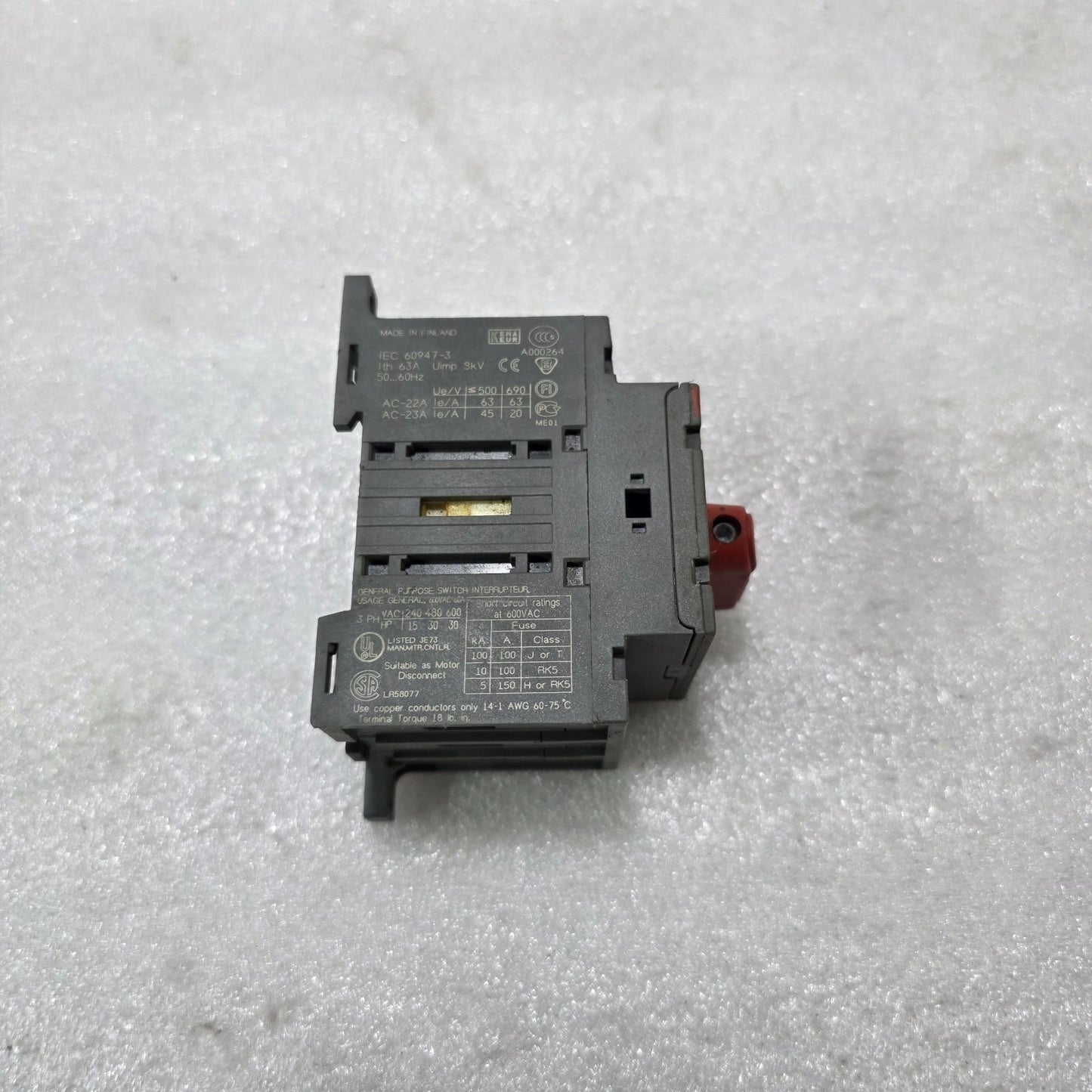 ABB | GENERAL PURPOSE SWITCH OT63F3 LOAD DISCONNECTOR