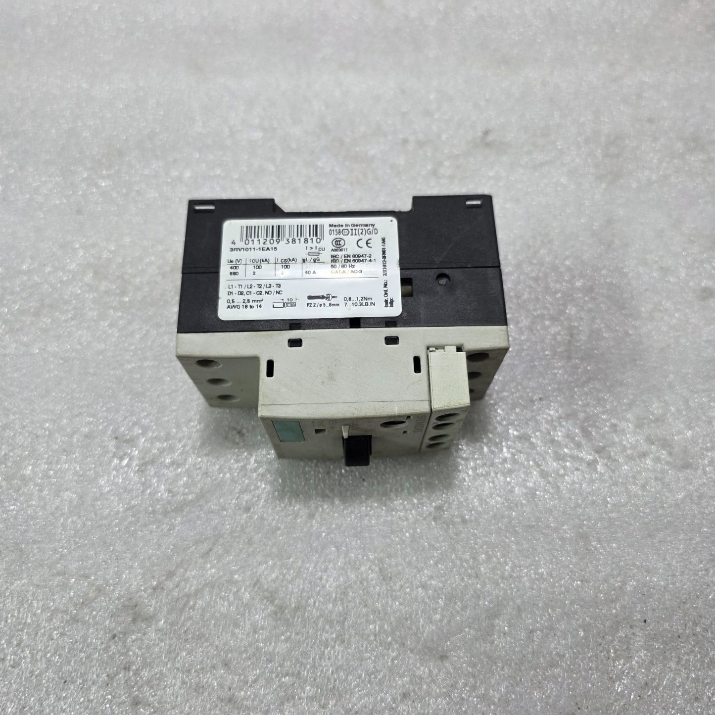 SIEMENS | MOTOR PROTECTION CIRCUIT BREAKER (MPCB) | 3RV1011-1EA15
