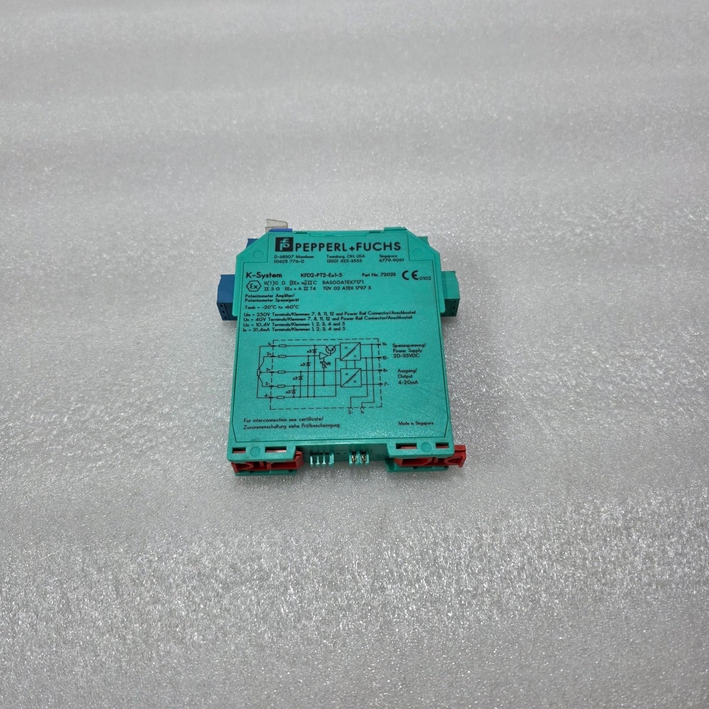 PEPPERL+FUCHS KFD2-PT2-EX1-5 POTENTIOMETER AMPLIFIER INTRINSIC SAFETY 72023