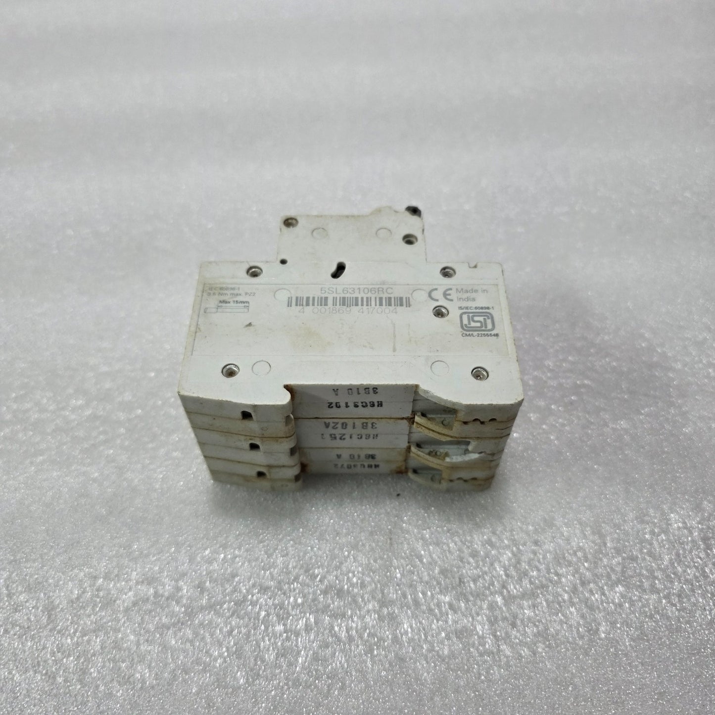 SIEMENS 5SL63106RC 3P 10A CURVE B 415V 7500A MCB MINIATURE CIRCUIT BREAKER
