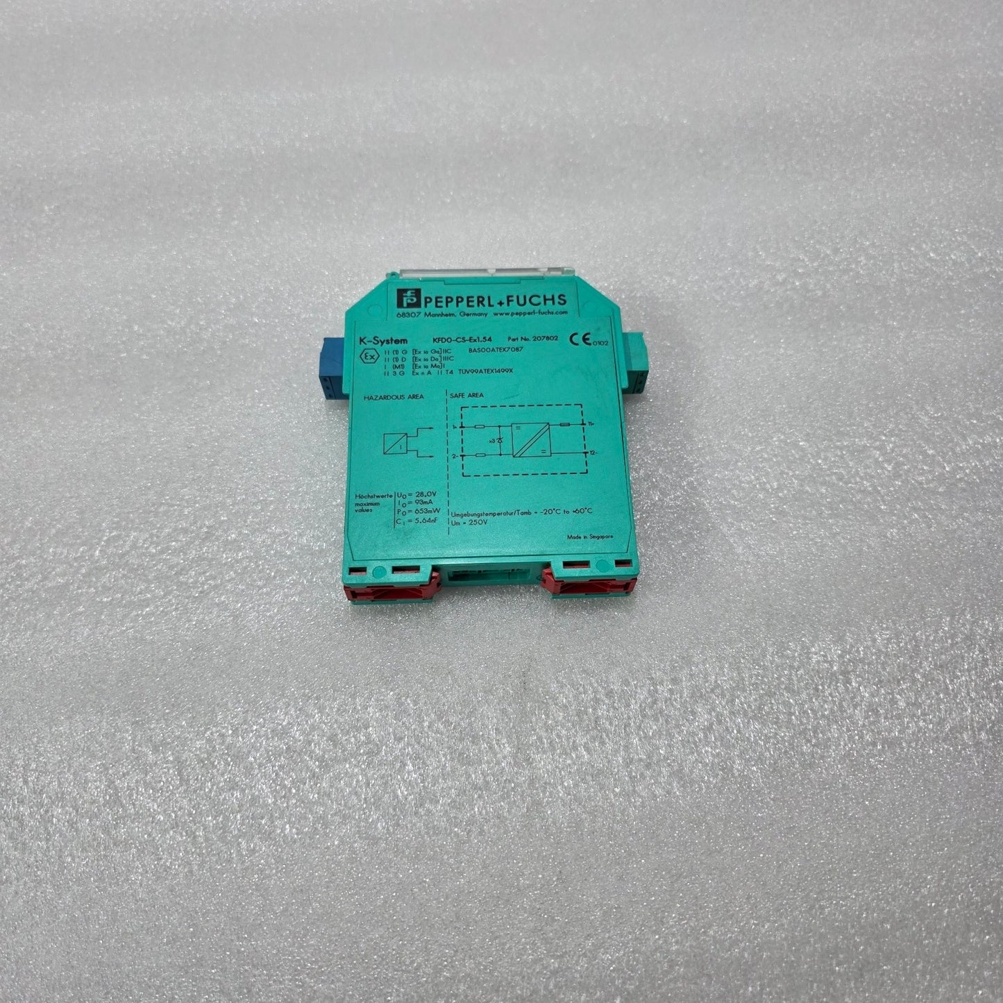 PEPPERL+FUCHS KFD0-CS-EX1.54 CURRENT SINK INTRINSIC SAFETY BARRIER 28V 207802