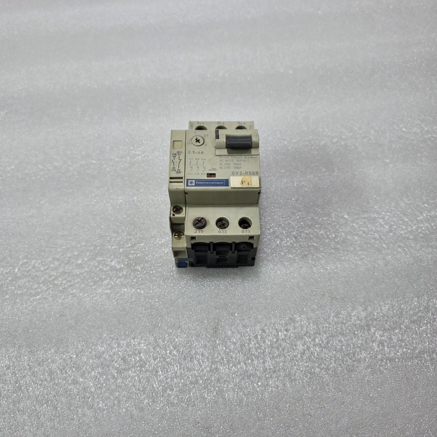 TELEMECANIQUE GV2-RS08 2.5-4A 3P MOTOR CIRCUIT BREAKER 500V 100KA