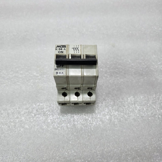 MDS LOADKONTAKT K 04 A 3P 4A 240/415V 9KA MCB MINIATURE CIRCUIT BREAKER ISI MARK