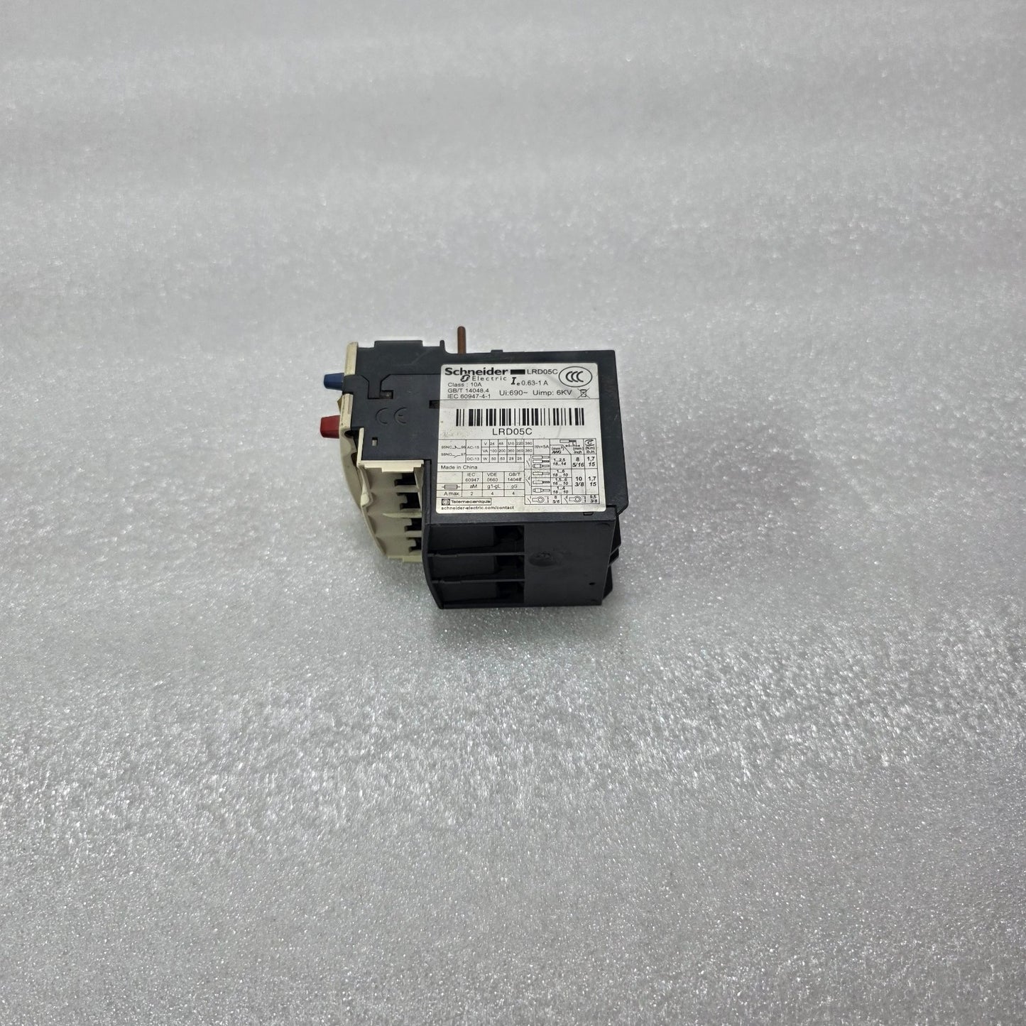 S ELECTRIC LRD05C TESYS THERMAL OVERLOAD RELAY 0.63-1A CLASS 10A