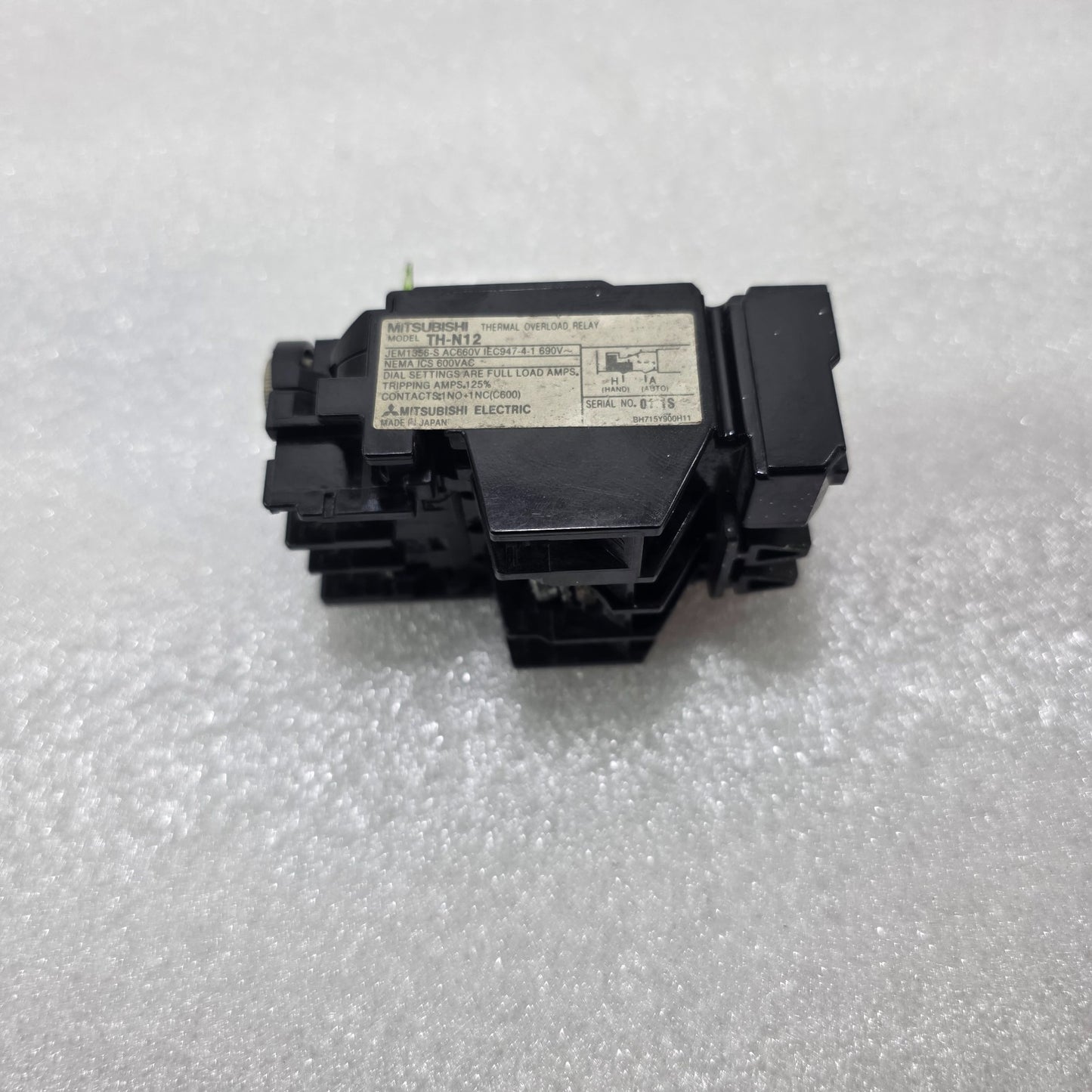 MITSUBISHI ELECTRIC TH-N12 THERMAL OVERLOAD RELAY 2.8-4.4A AC660V IEC947 MADE IN