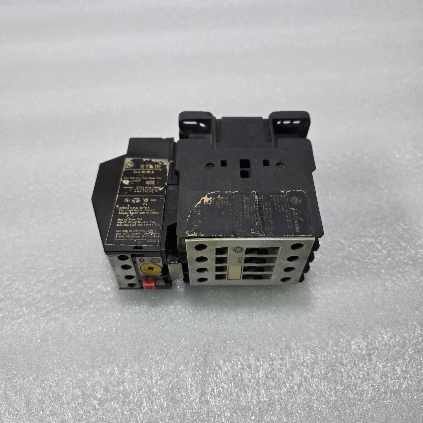 GE CL04A310M CONTACTOR WITH RTA1R THERMAL OVERLOAD RELAY 12-15A COMBINED UNIT
