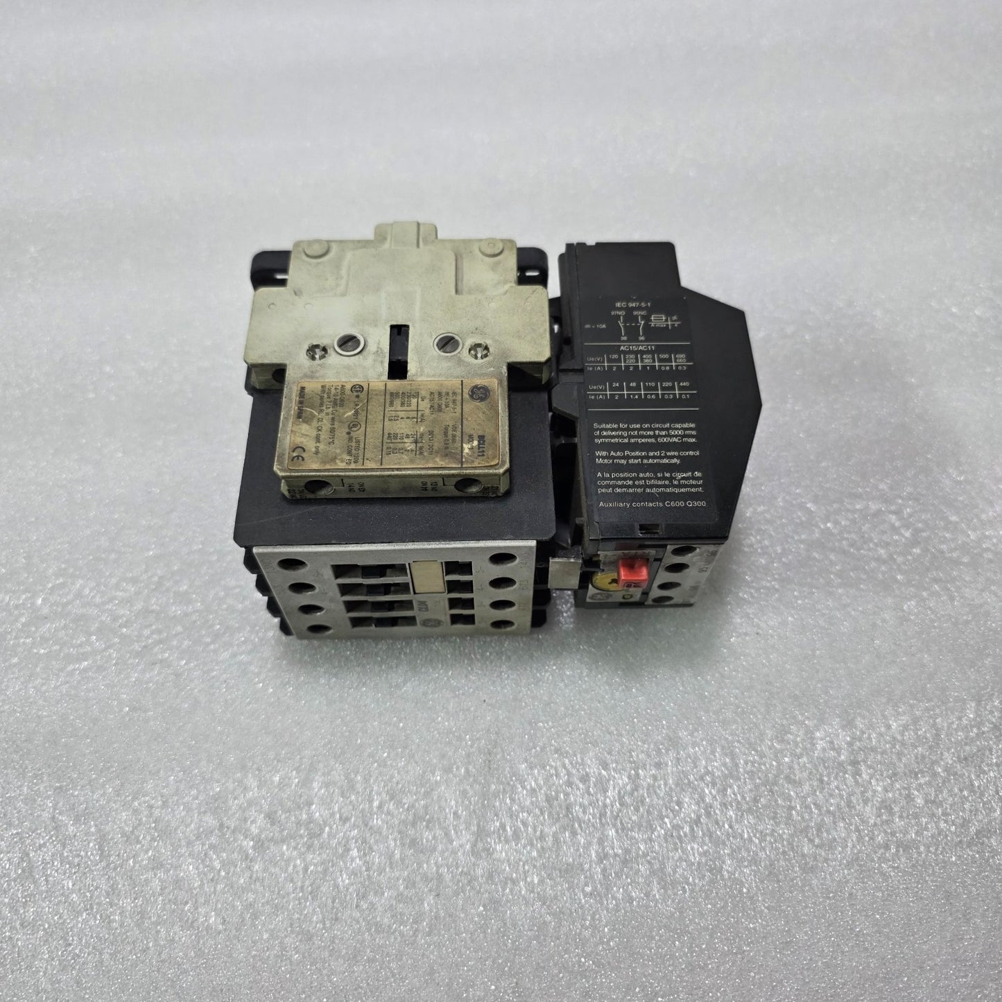 GE CL04A310M CONTACTOR WITH RTA1R THERMAL OVERLOAD RELAY 12-15A COMBINED UNIT